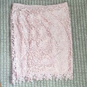 Light pink lace pencil skirt